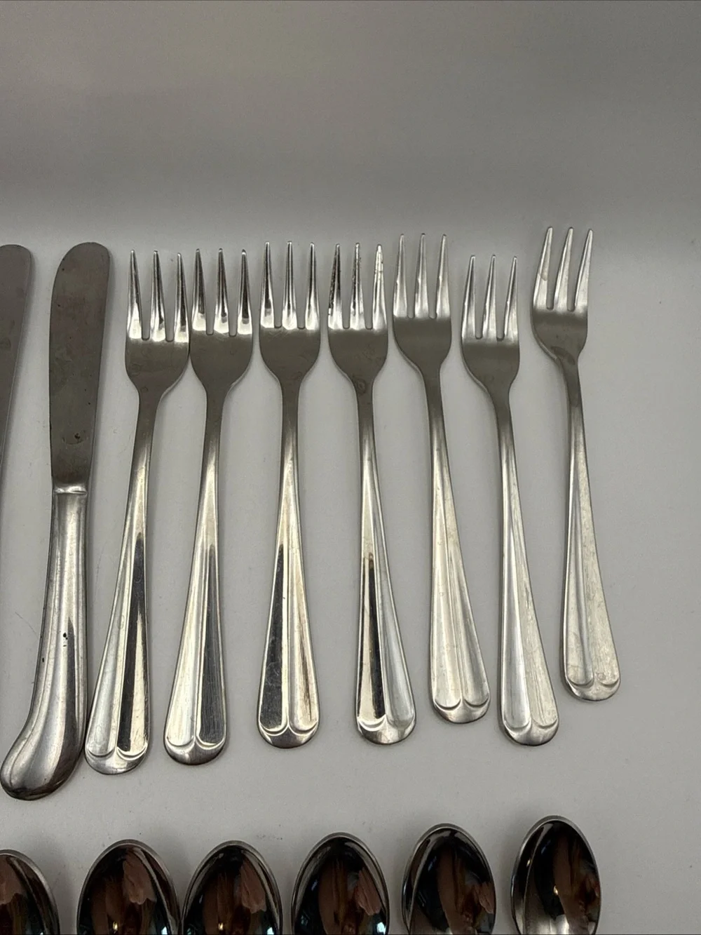 (27) Retroneu JAMESTOWN Stainless Cocktail Forks Demitasse Spoons Butter Knives